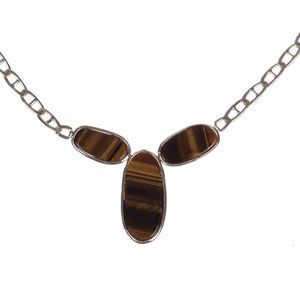 Alberto Juan Bezel Set Orange Tiger Eye Sterling S
